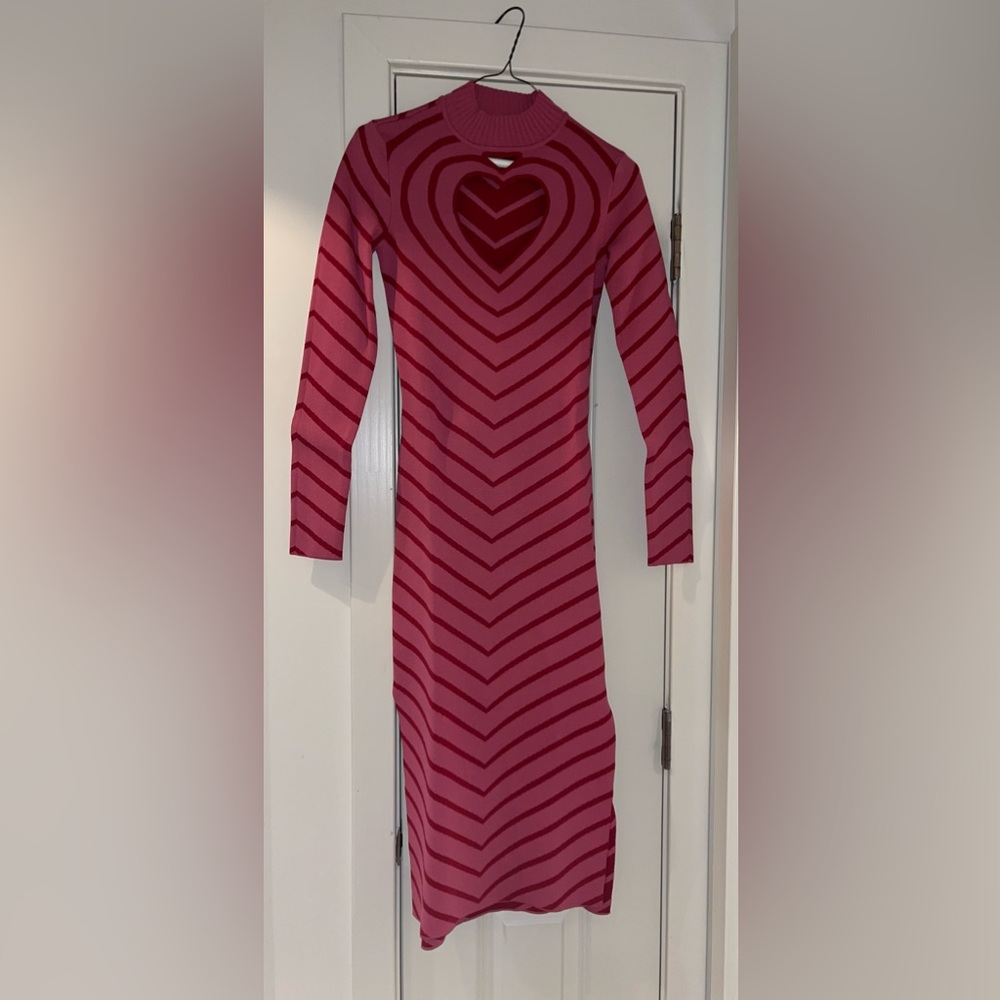Striped Pink Long Sleeve Dress